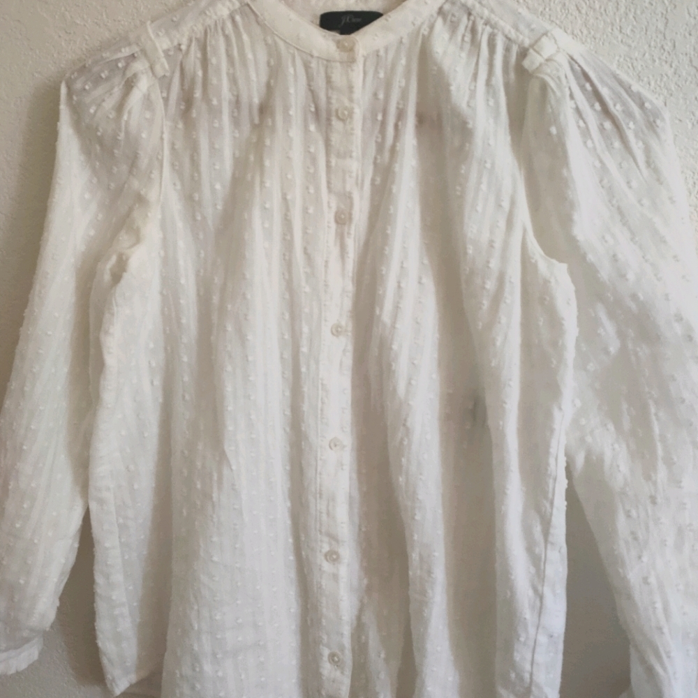 White embroidered blouse JCrew